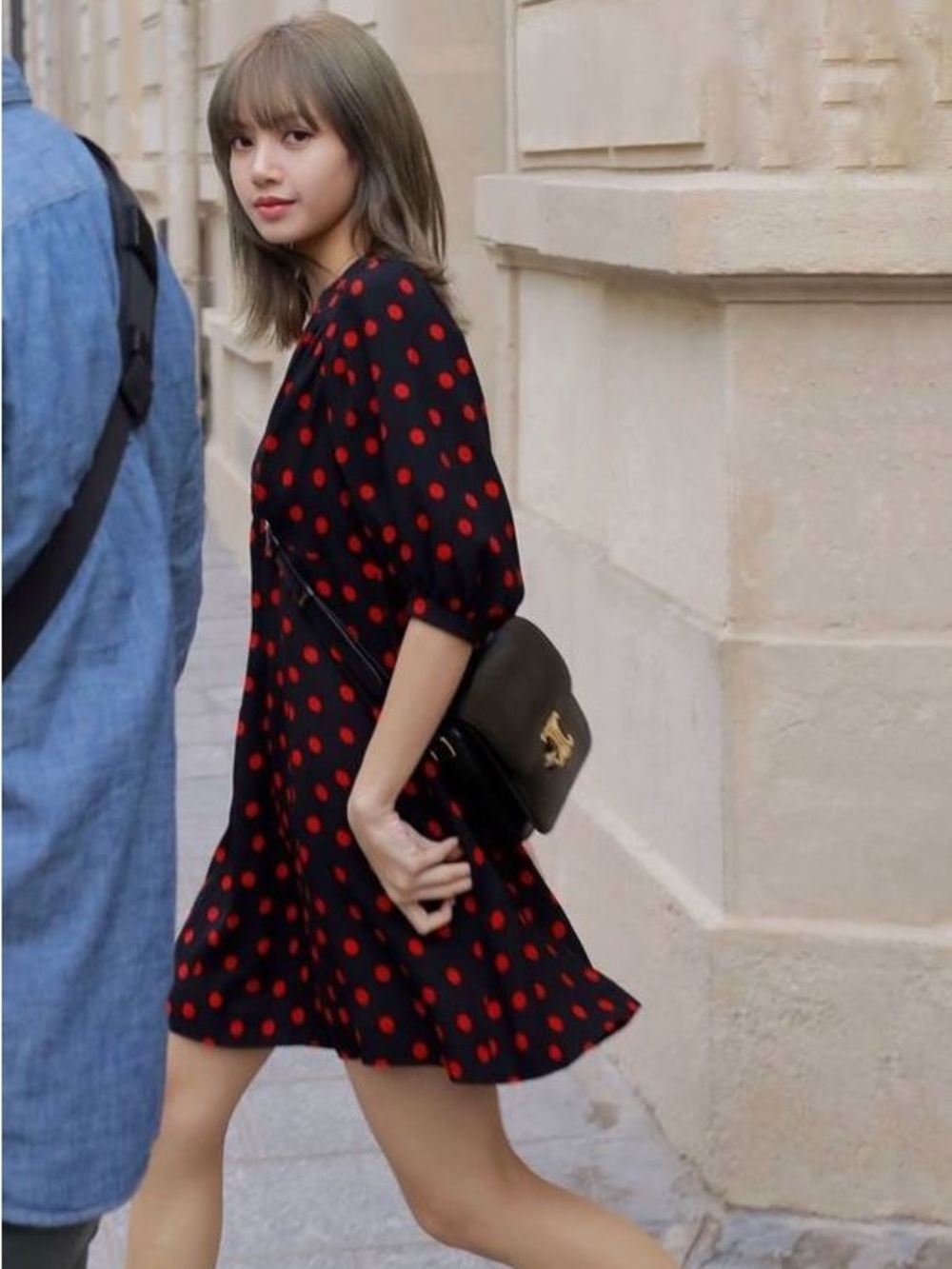 Celine Black & Red Polka Dot Short Dress ASO Blackpink Lisa